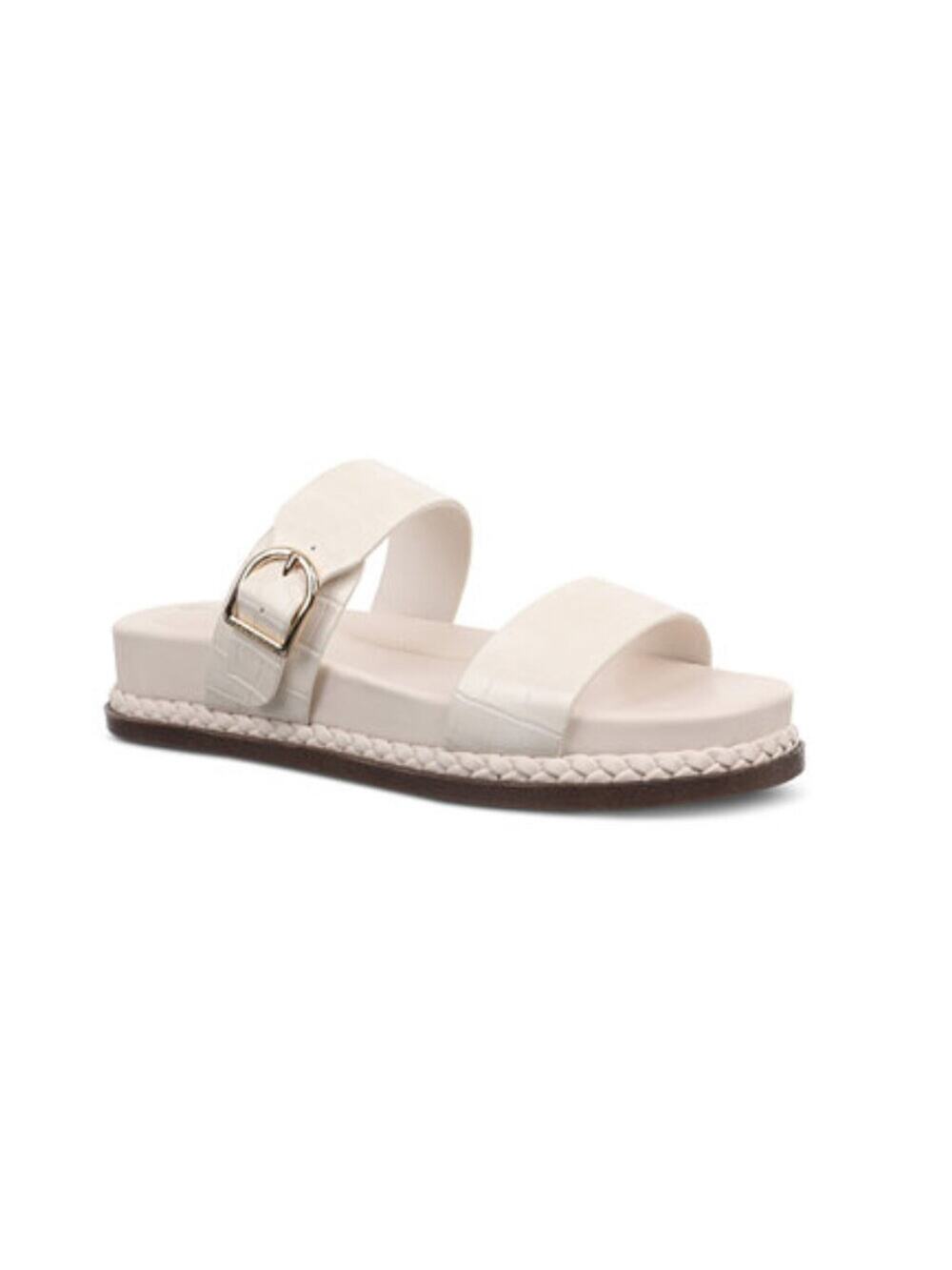 Giani Bernini Gianaa White Croc Embossed Slide Sandals – Size 8M